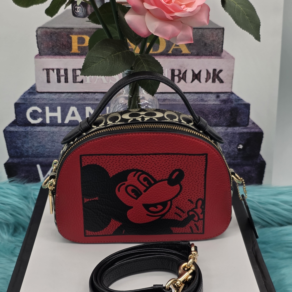 Coach Limited Edition Disney Red and Black Crossbody Bag.